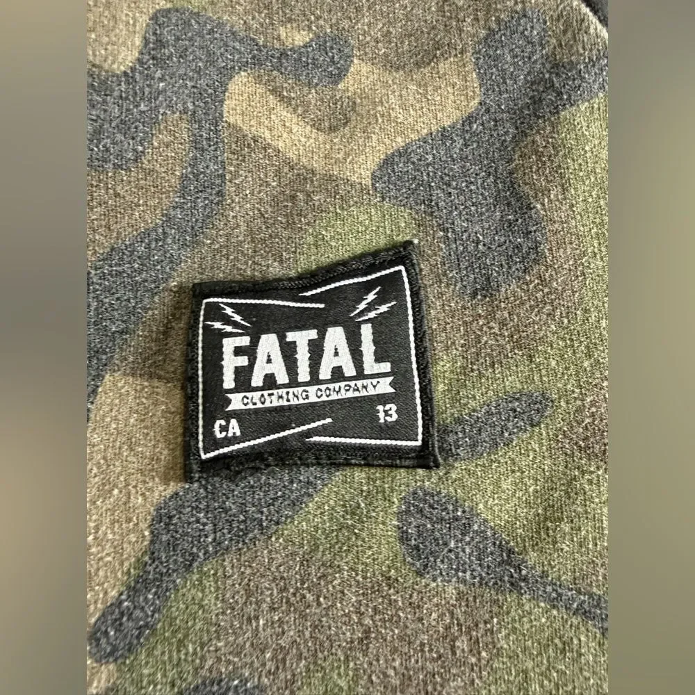 Fatal Black and Camouflage Men's Crew Neck Sweatshirt Size Large - Picture 3 of 7
